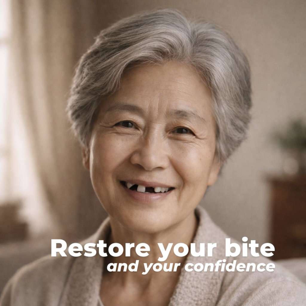 Missing teeth restored with dentures at Dentalis Singapore