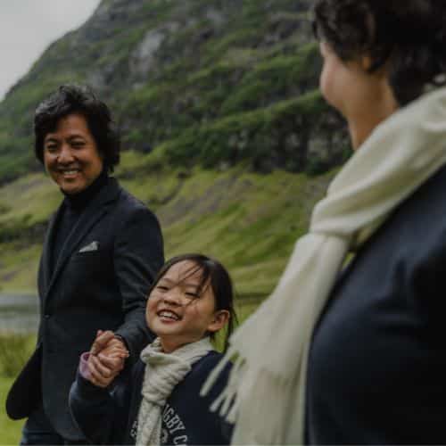 Dr Jonathan Liu spending time with his family in Glencoe, Scotland